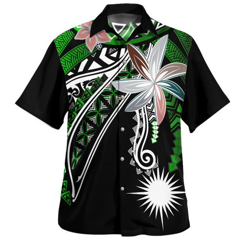 Marshall Islands Hawaiian Shirt Custom Personalised Fanciful Forest Green1