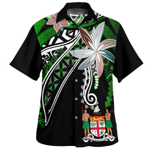 Fiji Hawaiian Shirt Custom Personalised Fanciful Forest Green1
