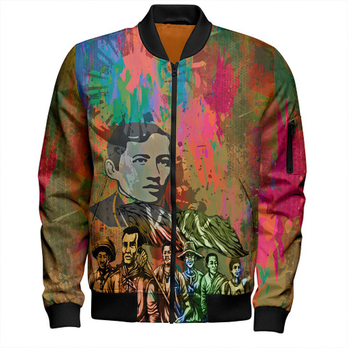 Philippines Filipinos Bomber Jacket National Heroes Brush Color Style