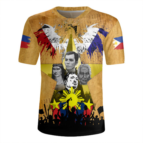 Philippines Filipinos Rugby Jersey National Heroes Flag Eagle