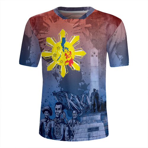 Philippines Filipinos Rugby Jersey National Heroes Sun Star With Eagle