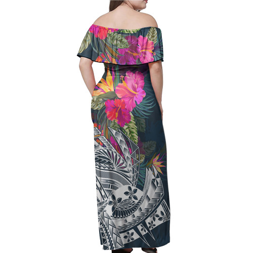 Samoa Off Shoulder Long Dress Polynesian Summer Vibes1