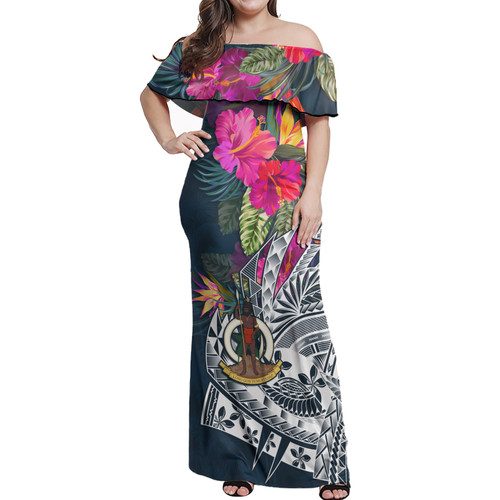 Vanuatu Off Shoulder Long Dress Polynesian Summer Vibes1