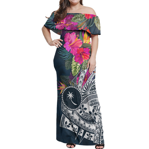 Chuuk State Off Shoulder Long Dress Polynesian Summer Vibes1