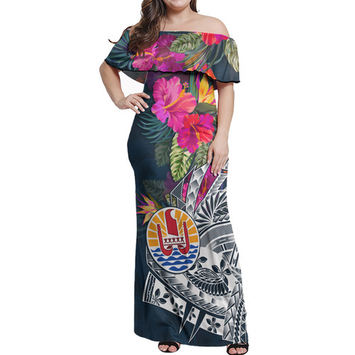 Tahiti Off Shoulder Long Dress Polynesian Summer Vibes1