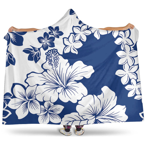 Hawaii Hooded Blanket Polynesia Fabric Floral