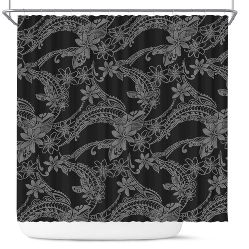 Hawaii Shower Curtain Polynesian Print Fabric And Flower