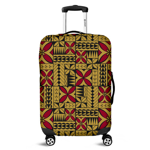 Samoa Luggage Cover Siapo Design Tribal Pattern Yellow