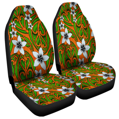 New Zealand Car Seat Covers Maori Pattern Plumeria