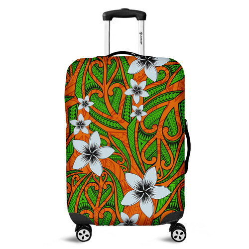 New Zealand Luggage Cover Maori Pattern Plumeria