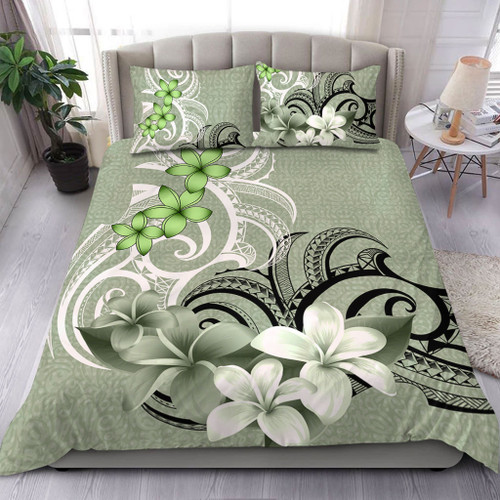 Polynesian Bedding Set Polynesian Floral Spirit Sage Green1