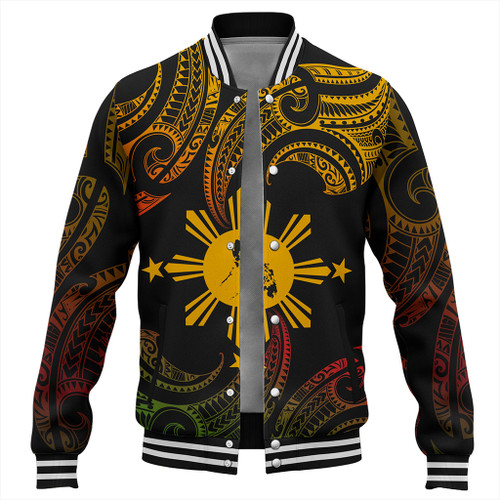 Philippines Filipinos Baseball Jacket Tribal Polynesian Wave Tattoo