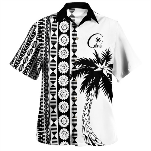 Fiji Hawaiian Shirt Rugby Pattern Tattoo Coconut