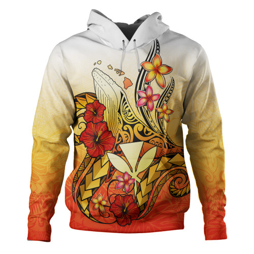 Hawaii Hoodie Humpback Whale with Hibiscus Plumeria1