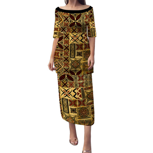 Samoa Puletasi Tapa Design Dobby Fabric
