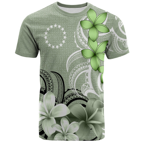 Cook Islands T-Shirt Custom Personalised Floral Spirit Sage Green1