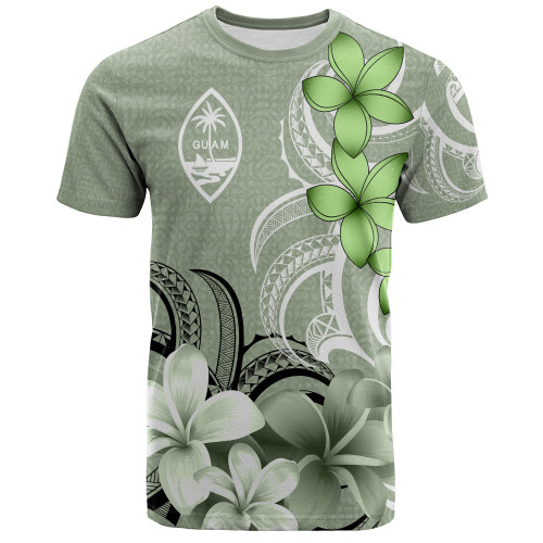 Guam T-Shirt Custom Personalised Floral Spirit Sage Green1
