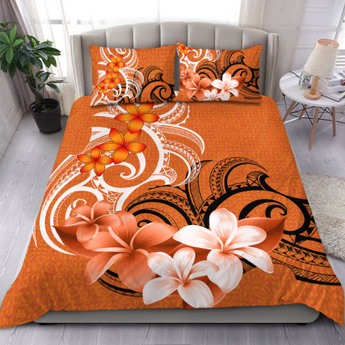 Polynesian Bedding Set Polynesian Floral Spirit Orange1