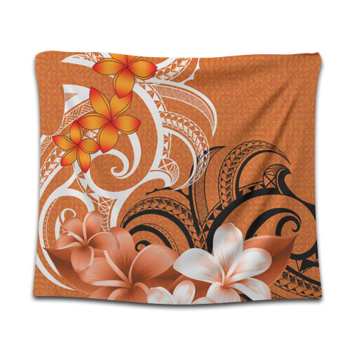 Polynesian Tapestry Polynesian Floral Spirit Orange1