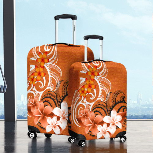 Polynesian Luggage Cover Polynesian Floral Spirit Orange1