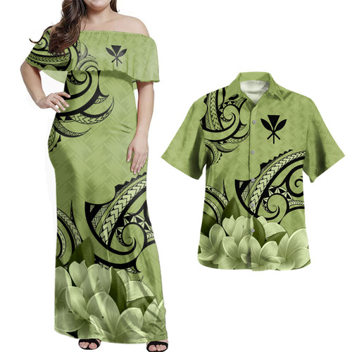 Hawaii Polynesian Combo Dress And Shirt Polynesian Tribal Plumeria Flower