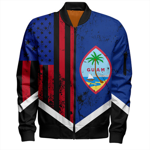 Guam Bomber Jacket Flag And American Half Concept Brush Style