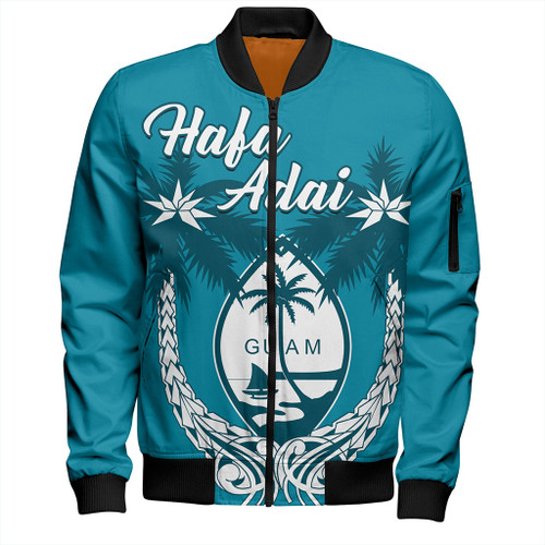 Guam Bomber Jacket Coconut Tree With Coat Of Arms