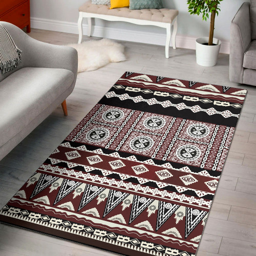 Fiji Area Rug Tapa Bula Pattern