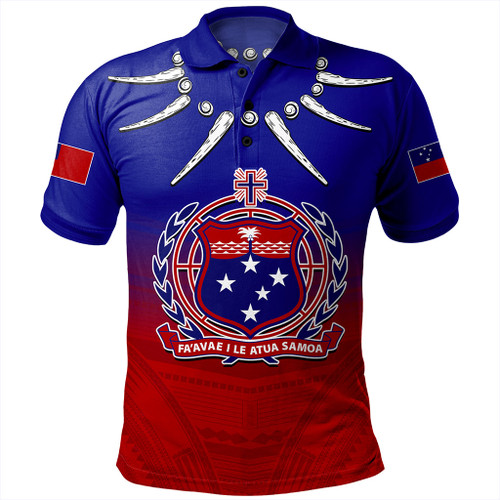 Samoa Polo Shirt Polynesian Tribal Ula Nifo Round