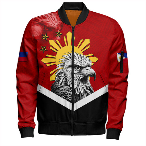Philippines Filipinos Bomber Jacket Eagles Polynesian Art Dawring