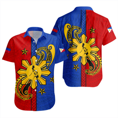 Philippines Filipinos Short Sleeve Shirt Sun Star Polynesian Half Concept