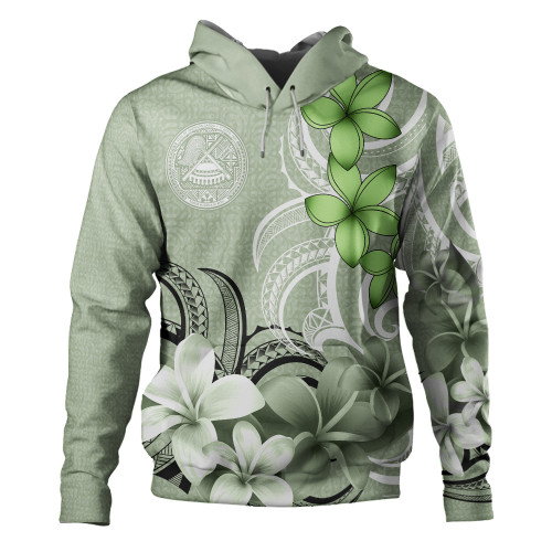 American Samoa Hoodie Custom Personalised Floral Spirit Sage Green1