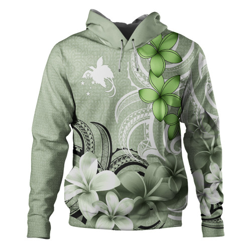 Papua New Guinea Hoodie Custom Personalised Floral Spirit Sage Green1