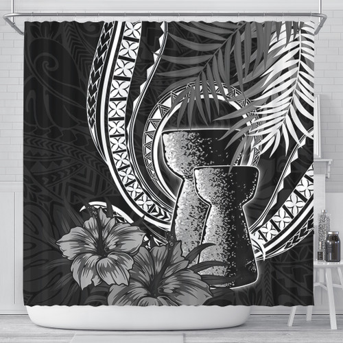 Guam Shower Curtain Tribal Latte Stone Tropical Style