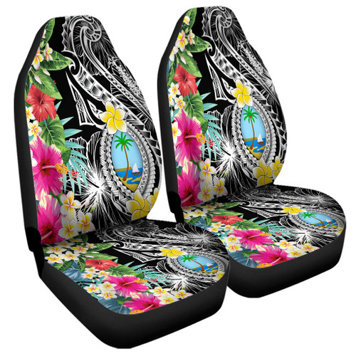 Guam Car Seat Covers Summer Plumeria Tribal Tattoo