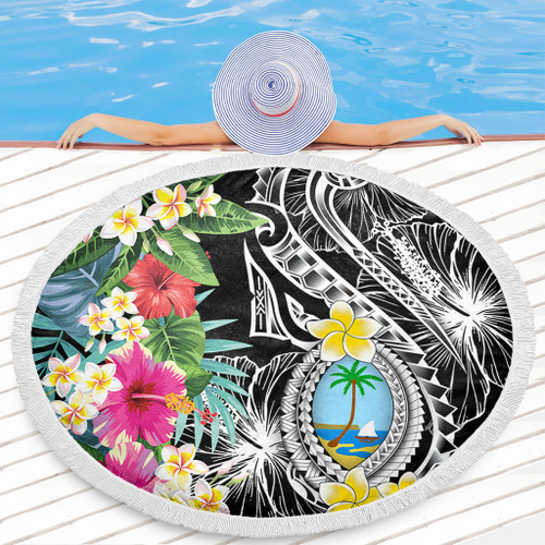 Guam Beach Blanket Summer Plumeria Tribal Tattoo