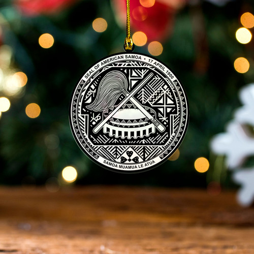Samoa Acrylic And Wooden Ornament American Samoa Coat Of Arms