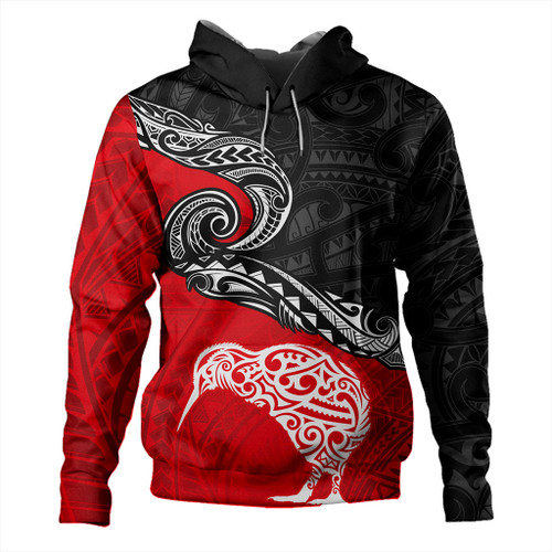 New Zealand Hoodie Maori Tribal Design Flag With Kiwi Bird