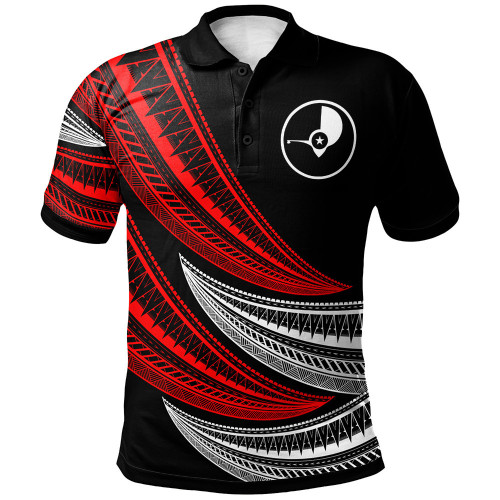 Yap Custom Personalised Polo Shirt - Wave Pattern Alternating Red1