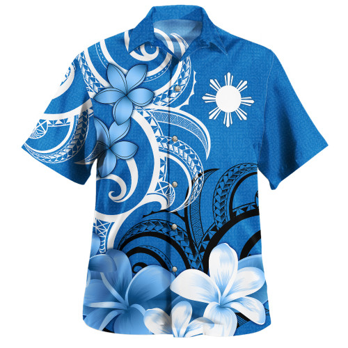 Philippines Filipinos Custom Personalised Hawaiian Shirt Polynesian Floral Spirit Blue1