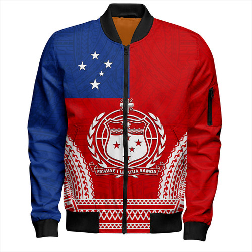 Samoa Bomber Jacket Flag Tribal Tatau Pattern