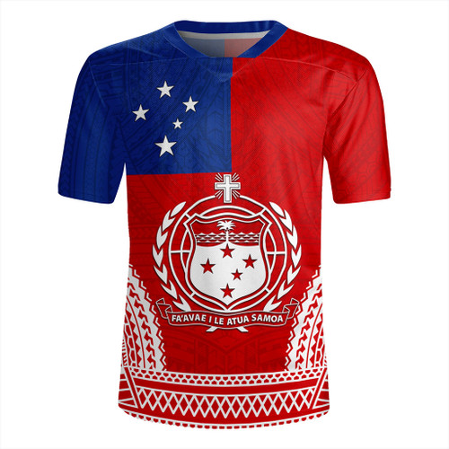 Samoa Rugby Jersey Flag Tribal Tatau Pattern