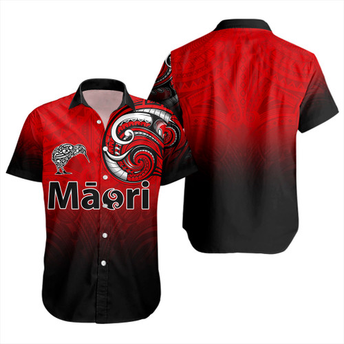 New Zealand Short Sleeve Shirt Maori Kiwi Bird Tribal Style