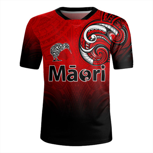 New Zealand Rugby Jersey Maori Kiwi Bird Tribal Style