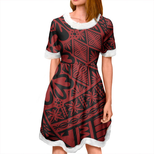 Tonga Women and Kid Christmas Dress Kupesi Ngatu
