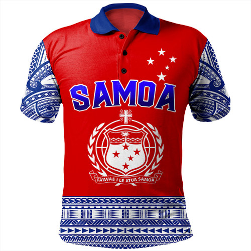 Samoa Polo Shirt Tribal Polynesia Printed Flag Simple Style