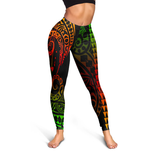 Hawaii Legging Hawaiian Map Kakau Style Reggae