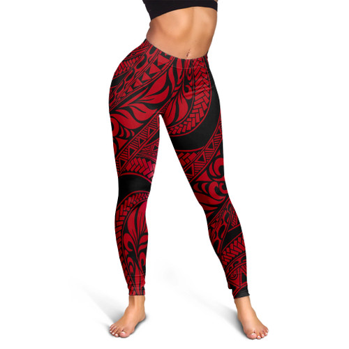 Hawaii Legging Tribal Pattern Polynesian Red