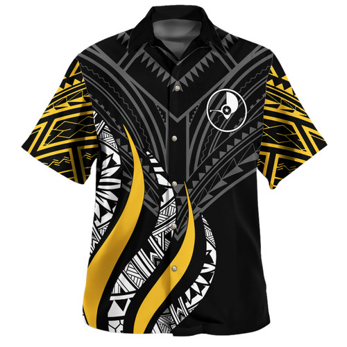 Yap Custom Personalised Hawaiian Shirt Strong Fire Pattern Gold1