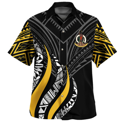 Vanuatu Custom Personalised Hawaiian Shirt Strong Fire Pattern Gold1